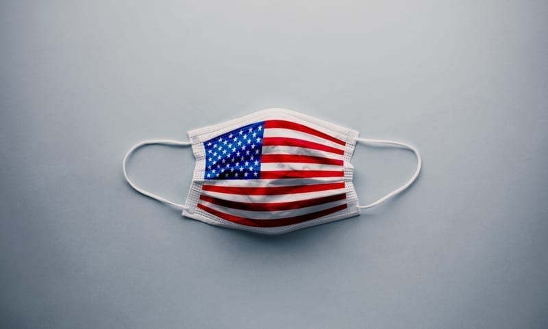 Mask with U.S flag