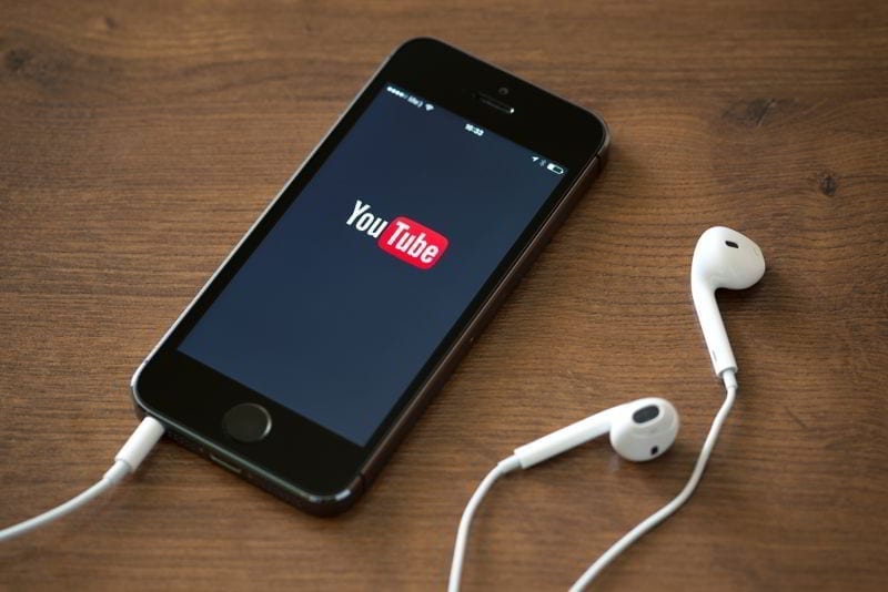 Apple iPhone 5S with YouTube application. 