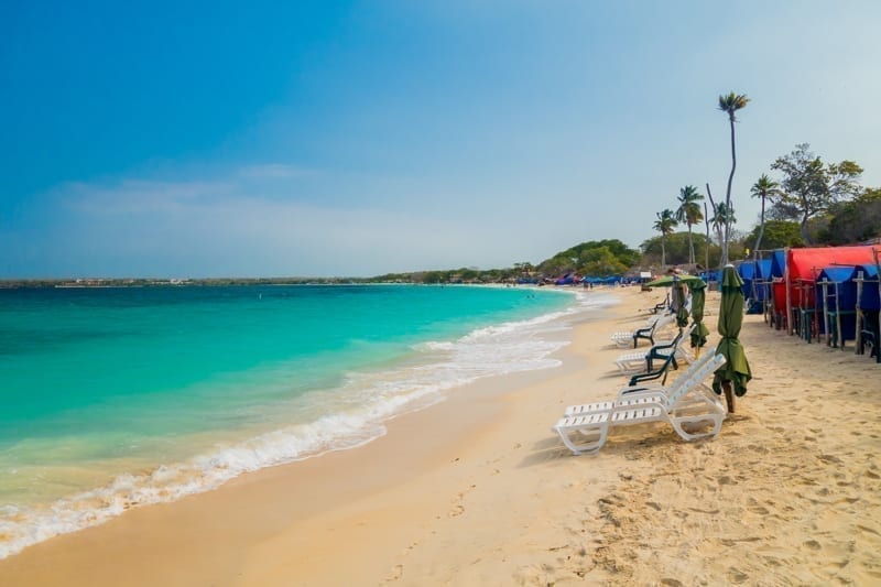 Blanca beach cerca de Cartagena, Colombia 