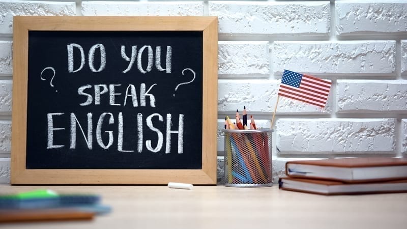 Do you speak English written on board