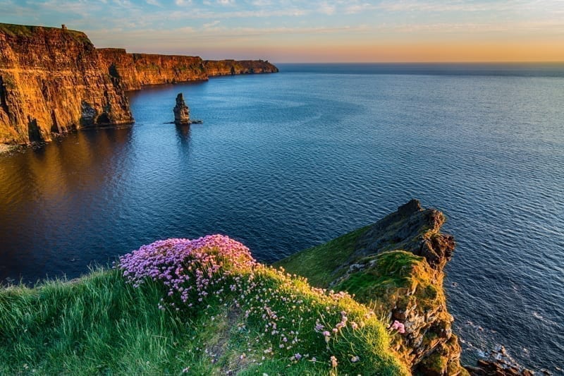 Ireland Irish world famous tourist attraction in County Clare. The Cliffs of Moher West coast of Ireland
