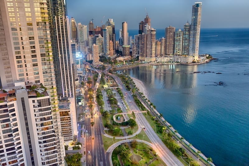 Panama City Skyline on summer night