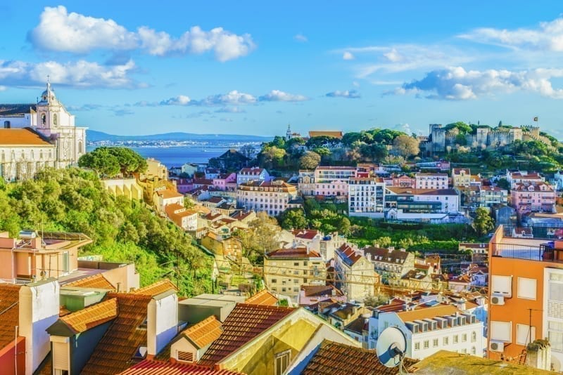 View of Alfama District at Lisbon, Portugal