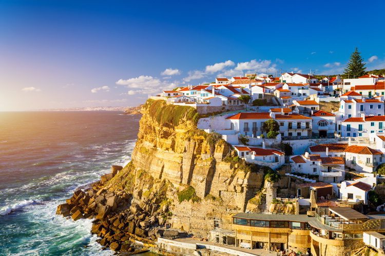 A seaside town in the municipality of Sintra, Portugal.