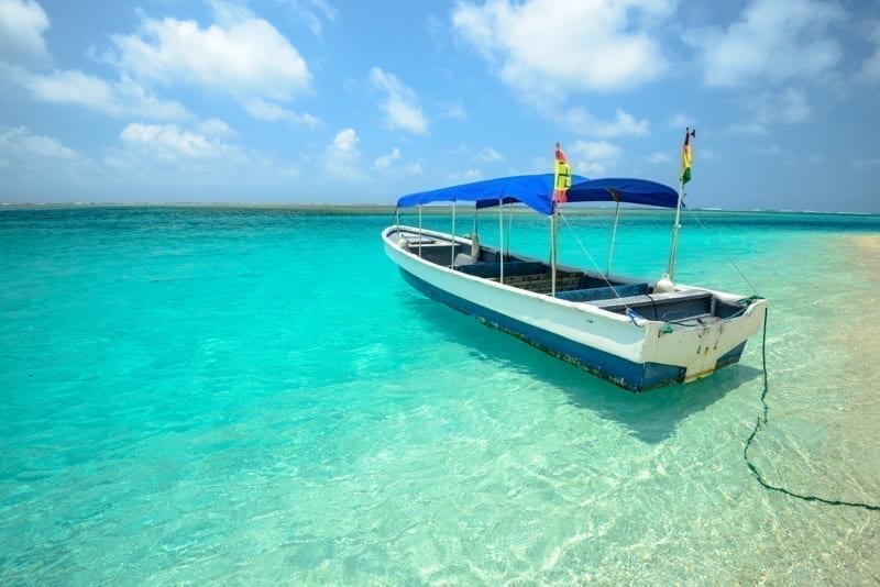 Boat to get to an island in San Blas, Panama