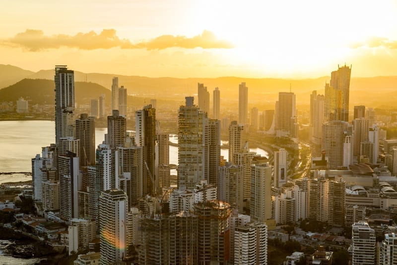 Panama City at Sunset. 