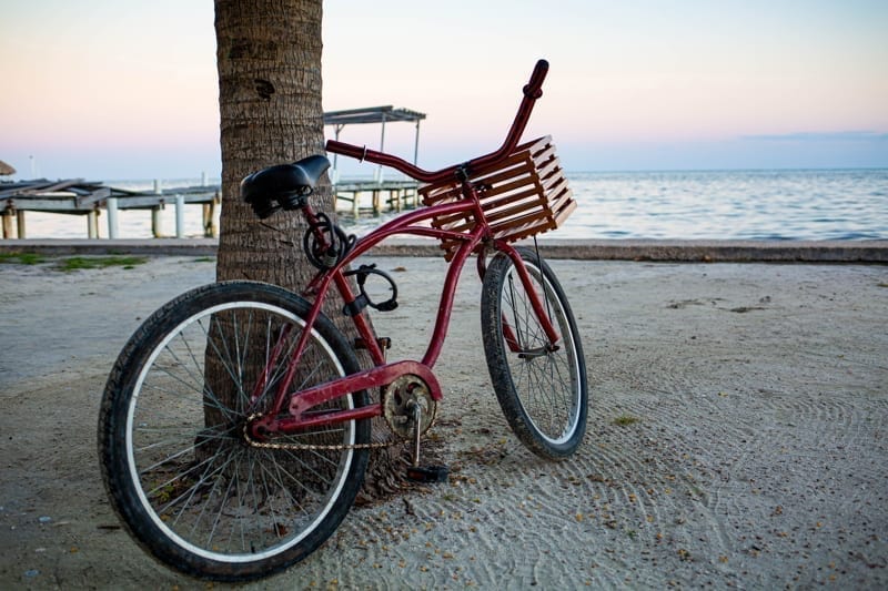 Red bike. 