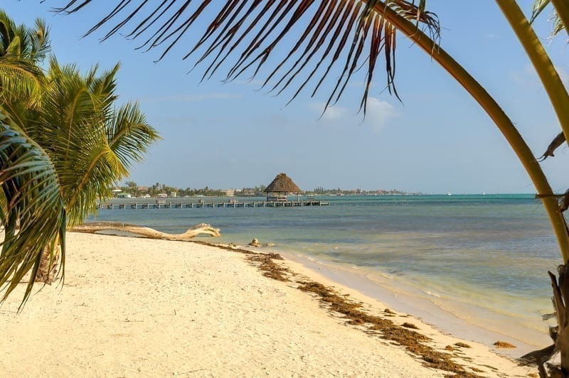 Beautiful beach scene in Ambergris Caye, Belize