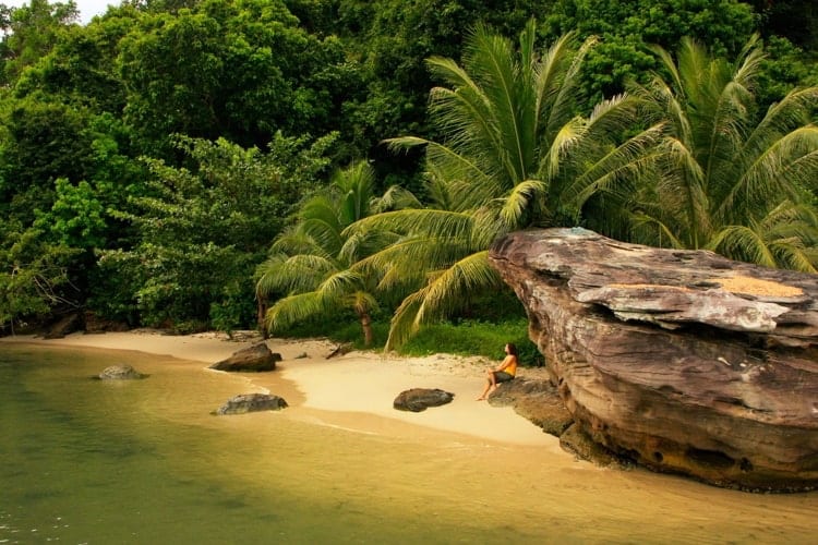 Small beach at Ream National Park, Cambodia, Southeast Asia.