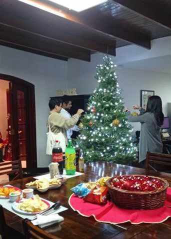 Christmas tree trimming party at Live and Invest Overseas