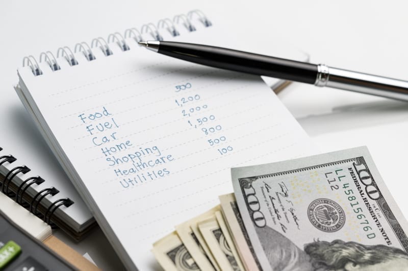 Personal expense calculation concept. 