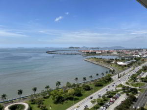 View of Avenida Balboa from an apartment in Panama City, Panama
