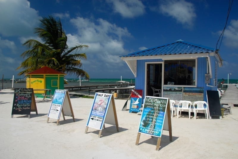 A business in Caulker Caye, Belize