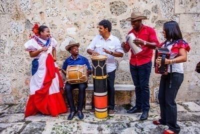 Traditional music group, old city, Santo Domingo.