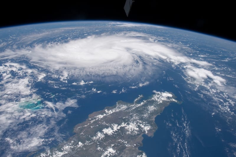 The cyclonic clouds of Hurricane Dorian. climate in the dominican republic