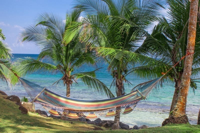 Tropical beach with hammock on palm, relax concept from Nicaragua facts