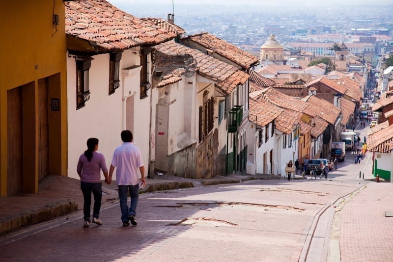 View from sloping road to the town, Colombia, Bogota