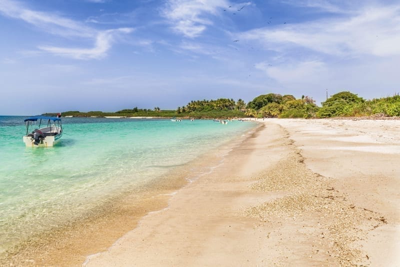 Landscape view at the beach on Pacific Ocean of the Azuero Peninsula, Panama.
