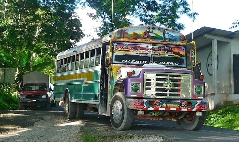 Diablo rojo bus in Panama