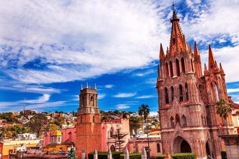 Parroquia Archangel church Town Square Rafael Church San Miguel de Allende, Mexico