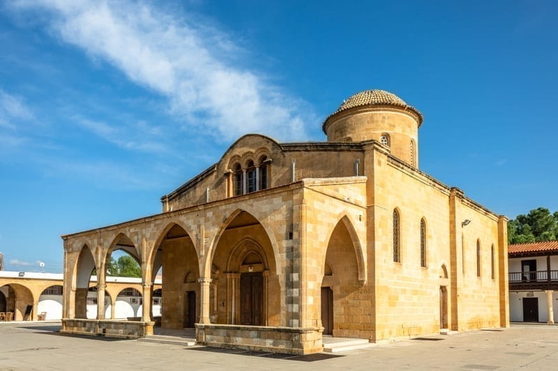 Agios Mamas church with bell tower, Guzelyurt, Morphou, North Cyprus