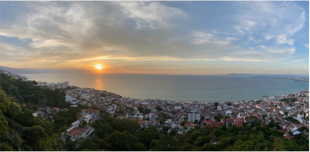 Sunset over Banderas Bay in Puerto Vallarta, Mexico