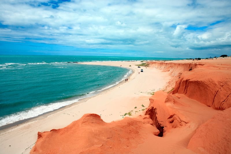 Red beach of Canoa Quebrada in Ceara atate, Brazil