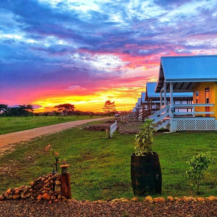 sunrise over Carmelita Gardens in Belize