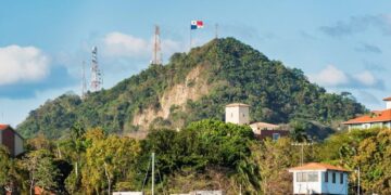 View at the Ancon Hill. It is a 654 foot hill that overlooks Panama City, Panama.