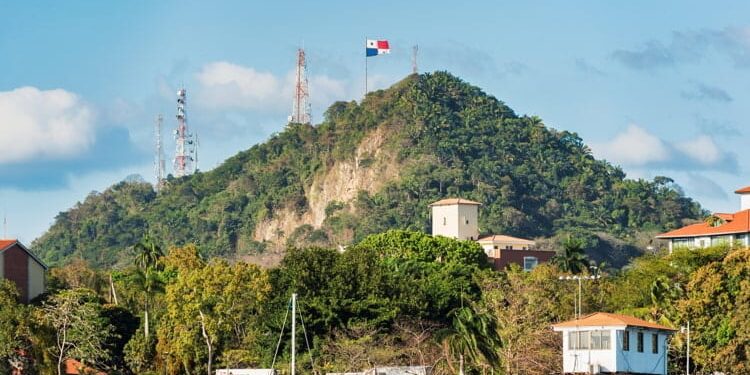 View at the Ancon Hill. It is a 654 foot hill that overlooks Panama City, Panama.