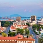 Aerial view of George Town, Penang, Malaysia