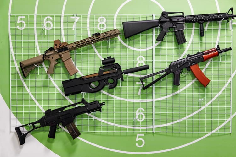 Weapons in the shooting range