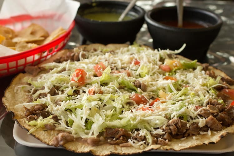 Tlayuda, Mexican dish, sometimes called Mexican Pizza