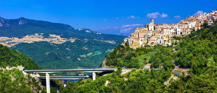 Impressive panoramic view of the Colledimezzo village in Abruzzo, Italy