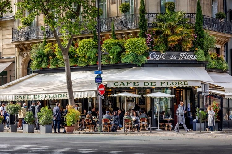 Day after lockdown due to covid-19 in a famous Parisian cafe