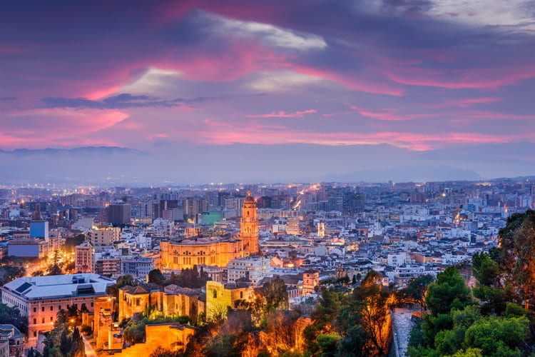 Malaga, Spain cityscape.