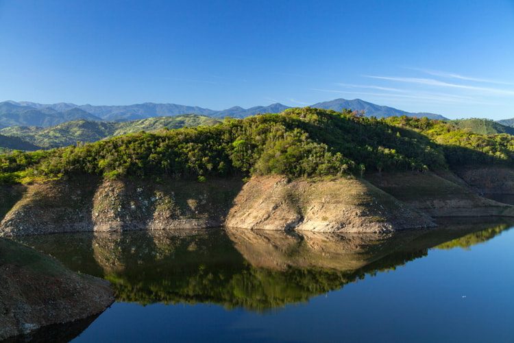 Moncion Dam in Bonao, Dominican Republic.