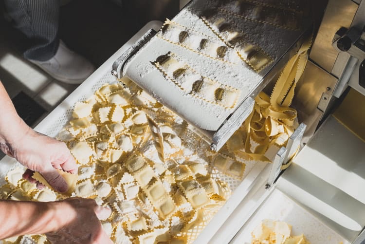 Production process of ravioli