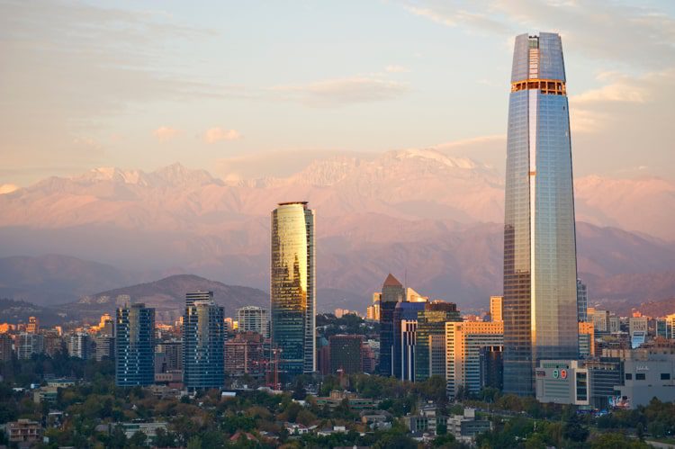 Skyline in Santiago, Chile