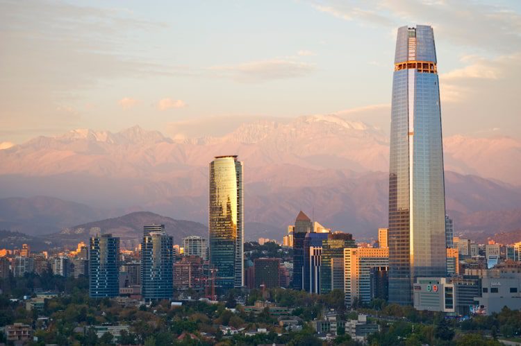 Skyline in Santiago, Chile 