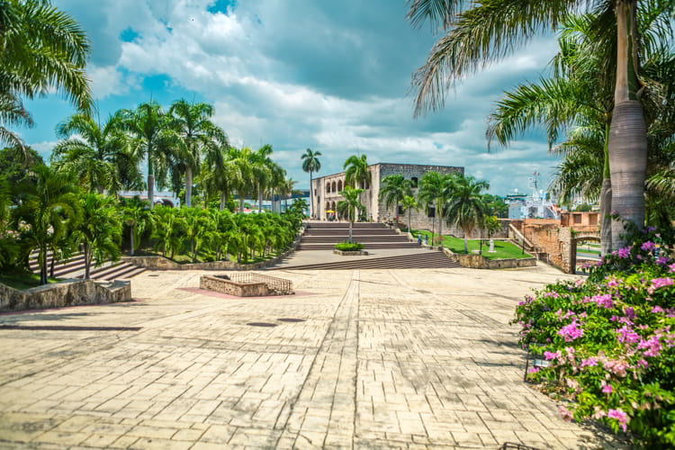 Christopher Columbus Palace on Plaza de España in the historic center of Santo Domingo, Dominican Republic