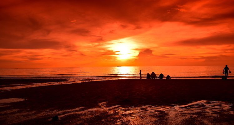 A beach in Malaysia during sunset