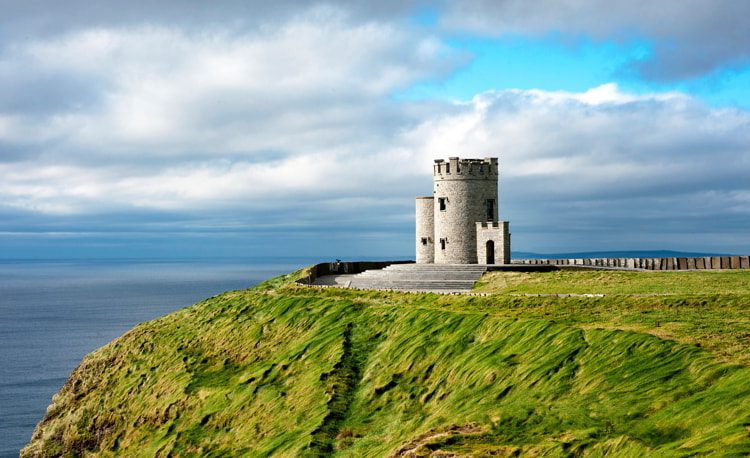 O'brien's Tower across from the Cliffs of Moher in Ireland