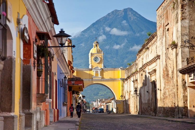 Antigua, Guatemala with Volcan Agua in the background