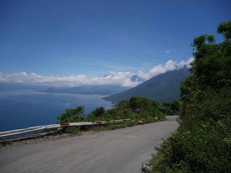 Asphalt roads in mountains and villages of Guatemala