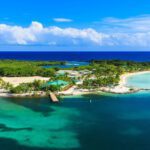 Panoramic view of Roatan Island, Honduras.