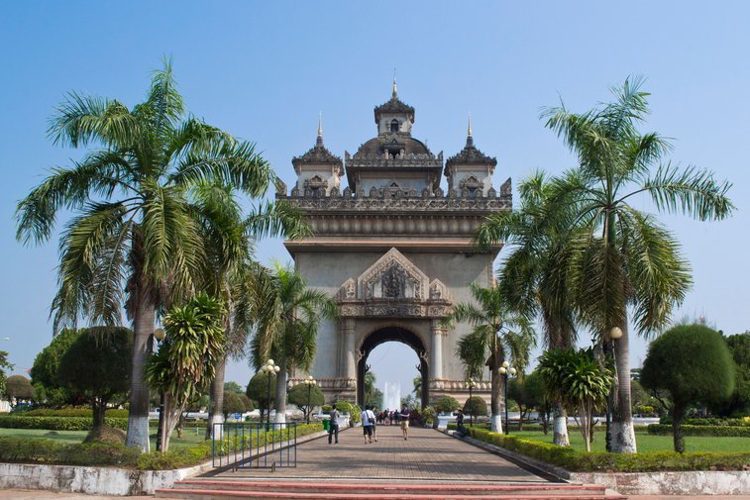 National monument in Vientiane Laos