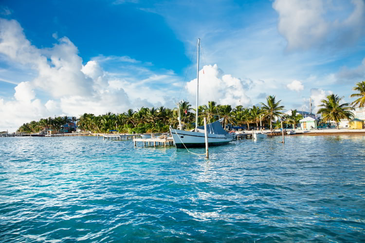 Caye Caulker a small island located approximately 20 miles from Belize City Belize