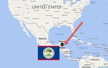 Belize on a map