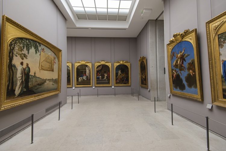 Art exhibition at Louvre Museum, Paris.